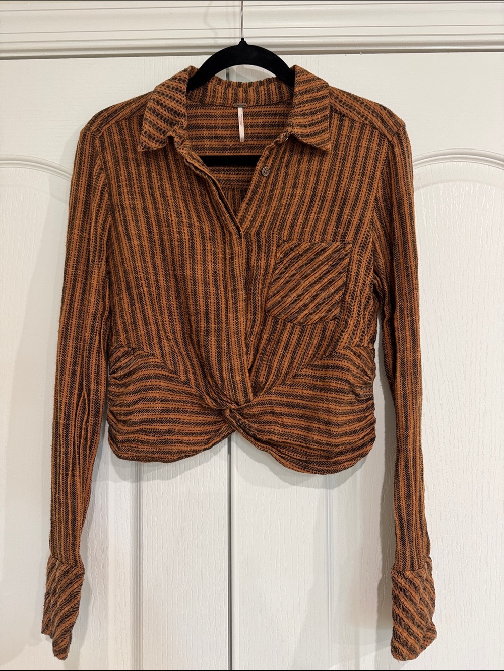 Free People long sleeve cropped shirt